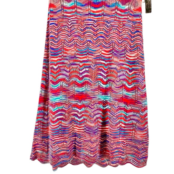 Vtg GUESS NWT Y2K Crochet Halter Dress Large Colorful Metallic Gold Red Blue - Picture 6 of 16